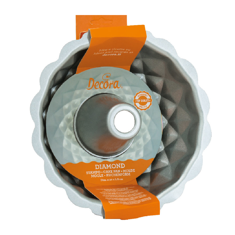 Decora Non-stick steel diamond-pattern bundt and ring cake mold, 20 cm Decora Non-stick steel diamond-pattern bundt and ring cake mold, 20 cm
