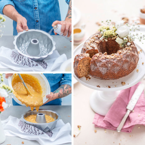 Decora Non-stick steel diamond-pattern bundt and ring cake mold, 20 cm Decora Non-stick steel diamond-pattern bundt and ring cake mold, 20 cm