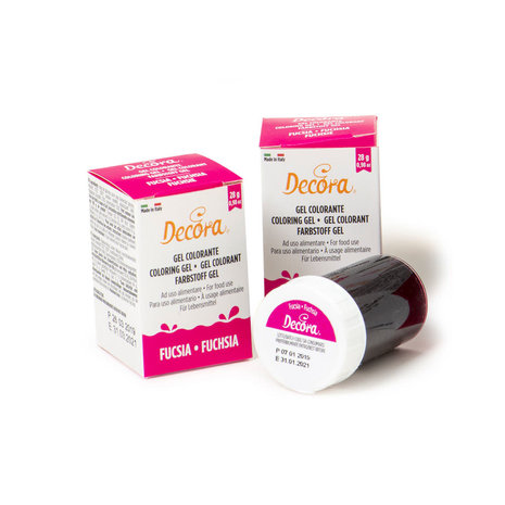 Decora Intense fuchsia gel voedingskleurstof voor beslag, cremes en fondant, 28 g Decora Intense fuchsia gel voedingskleurstof voor beslag, cremes en fondant, 28 g