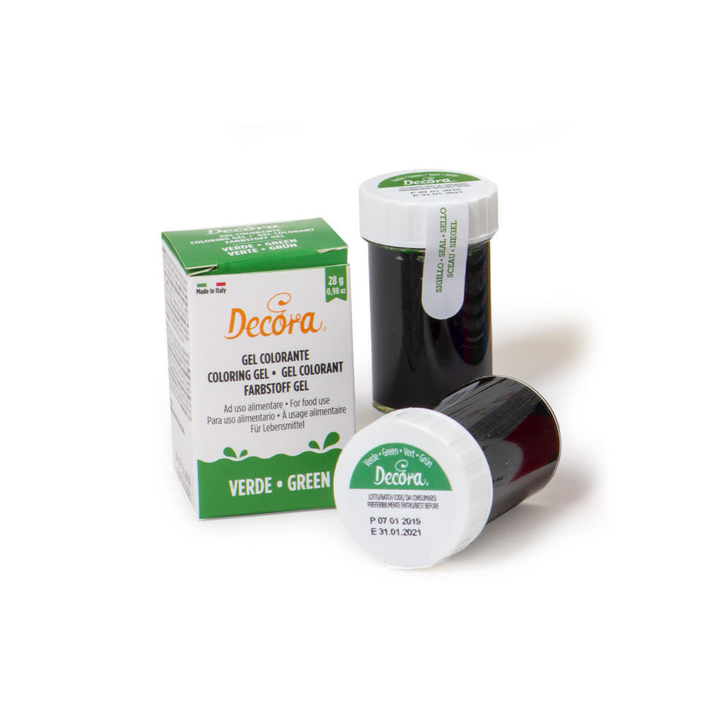 Decora Intense bladgroen gel voedingskleurstof voor beslag, cremes en fondant, 28 g