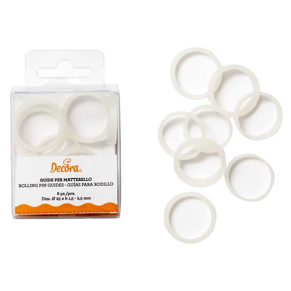 Decora Deegroller diktegeleiders voor gelijkmatige deegdikte, 1.5-3 mm Decora Deegroller diktegeleiders voor gelijkmatige deegdikte, 1.5-3 mm