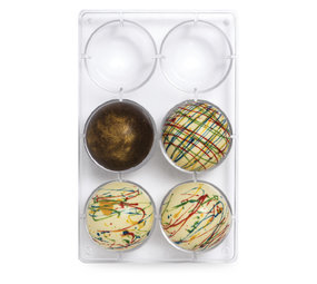 Decora Chocoladevorm polycarbonaat halve bol 75mm Decora Chocoladevorm polycarbonaat halve bol 75mm