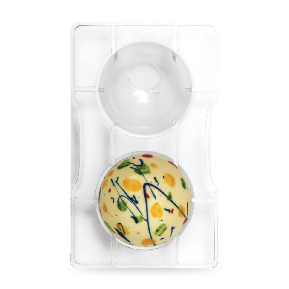 Decora Professional polycarbonate half-sphere chocolate mold, 100 x 45 mm