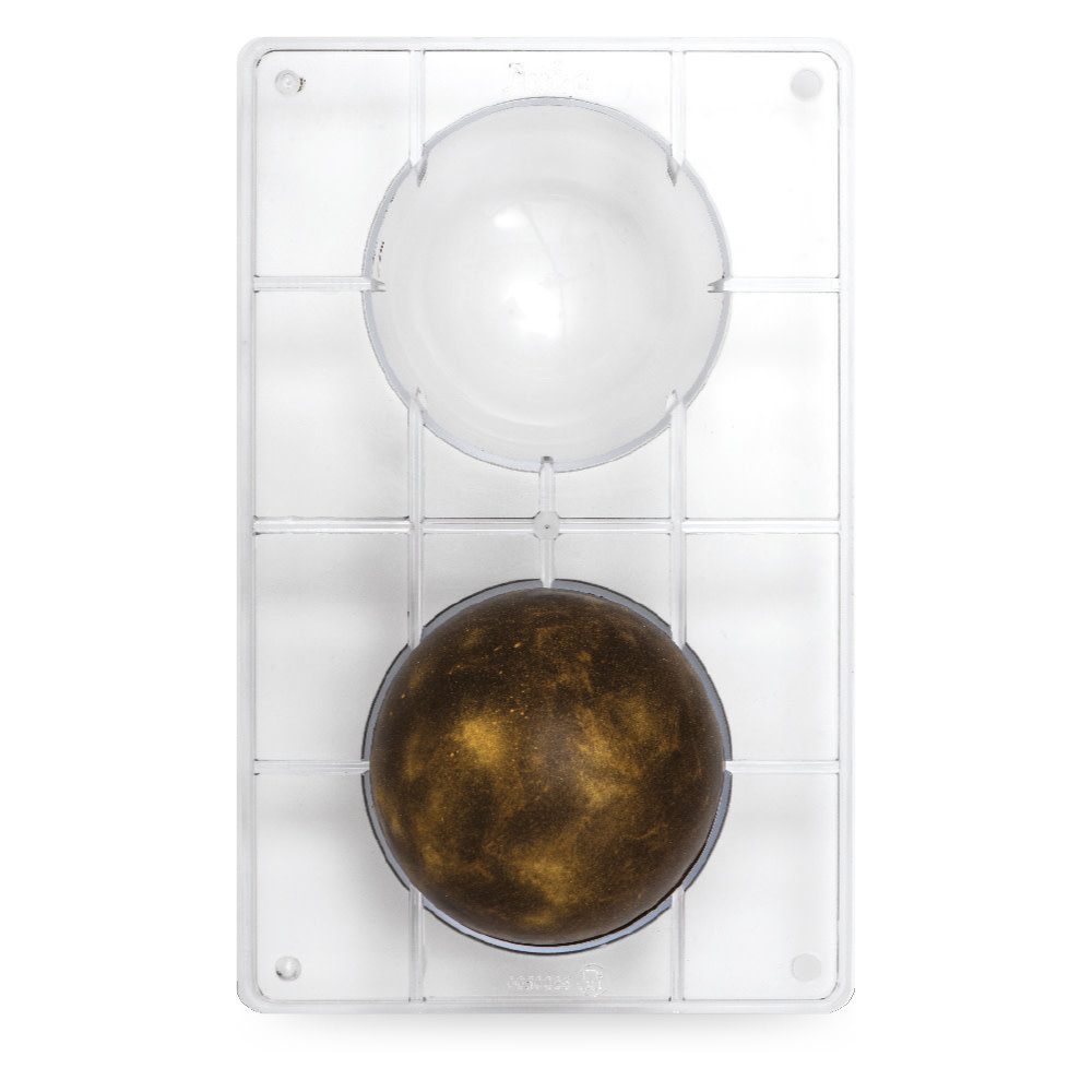 Decora Professional polycarbonate half-sphere chocolate mold, 100 x 45 mm