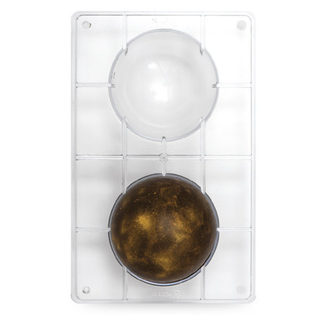 Decora Professional polycarbonate half-sphere chocolate mold, 100 x 45 mm
