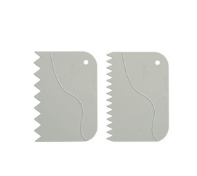 Decora Set taartschrapers, gekarteld, 2 stuks Decora Set taartschrapers, gekarteld, 2 stuks