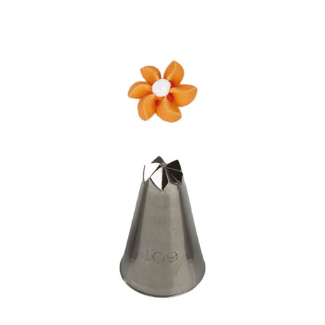 Decora Seamless stainless steel flower piping nozzle, model no. 109