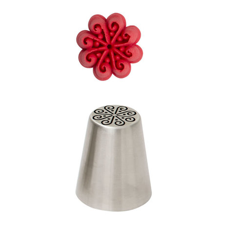 Decora Stainless steel swirl flower nozzle for direct flowers, to use with the 3D nozzle adapter