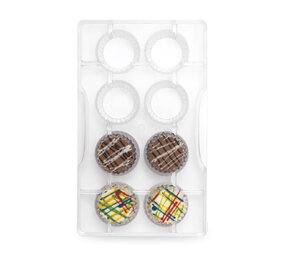 Decora Polycarbonaat chocoladevorm, geribbelde cupjes, 8 holtes Decora Polycarbonaat chocoladevorm, geribbelde cupjes, 8 holtes