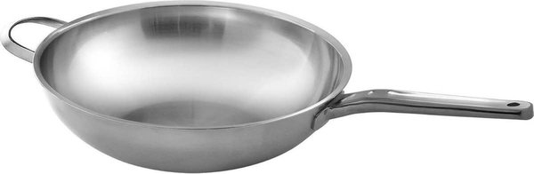 Wok 32cm 5-laags RVS met tegengreep