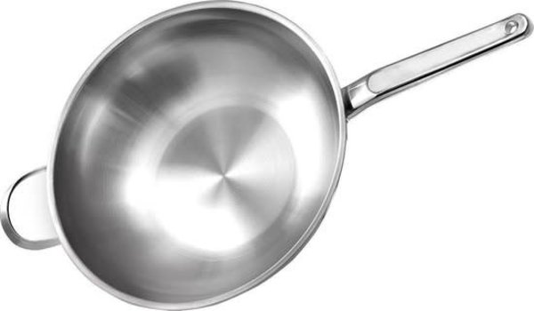 Wok 32cm 5-laags RVS met tegengreep