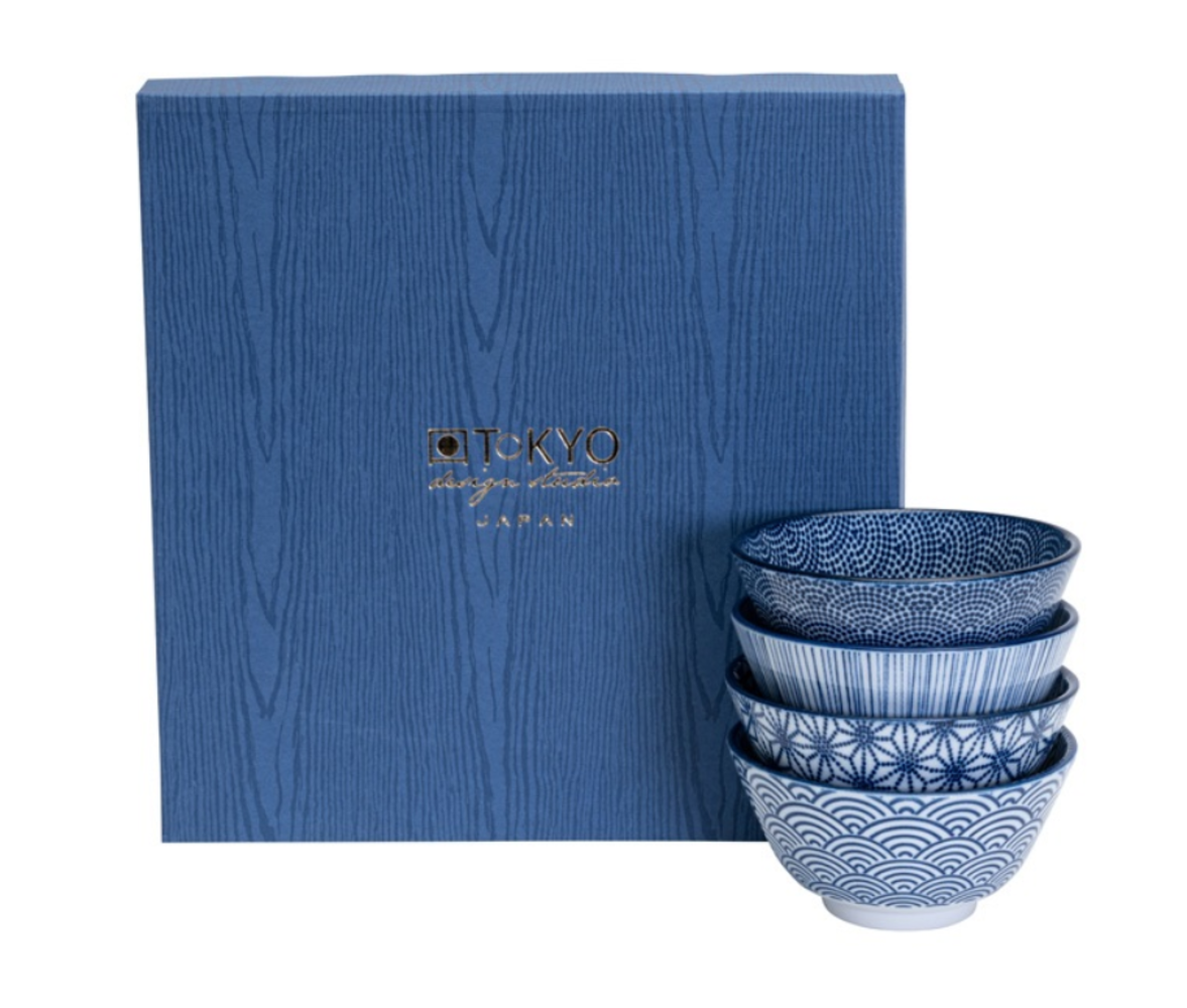 Tokyo Design Studio 4 kommen 12x6.4cm 300ml in giftbox Tokyo Design Studio 4 kommen 12x6.4cm 300ml in giftbox