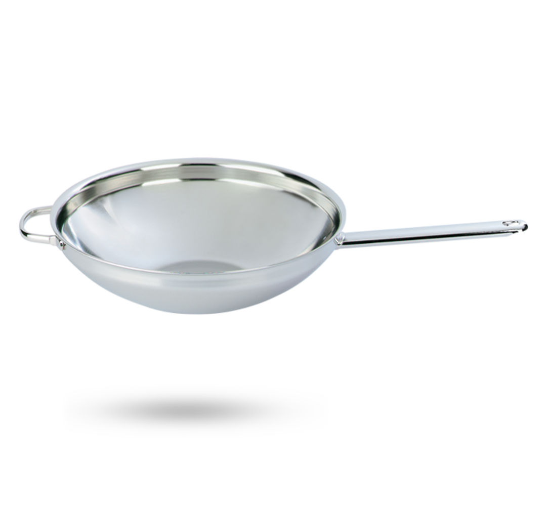 Demeyere Apollo 7 stainless steel wok flat bottom 32cm Demeyere Apollo 7 stainless steel wok flat bottom 32cm