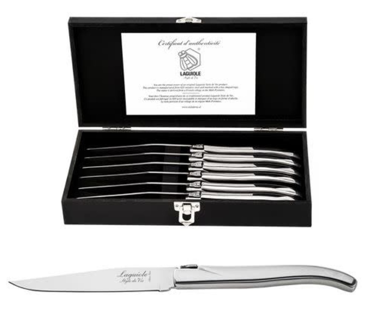 Laguiole style de vie Set steakmessen met RVS heft Laguiole style de vie Set steakmessen met RVS heft