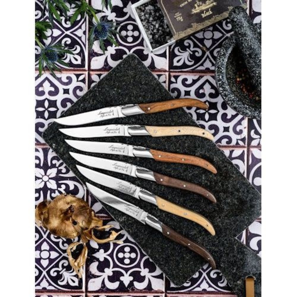 Laguiole style de vie Laguiole set of 6 steak knives with verious wood types handles Laguiole style de vie Laguiole set of 6 steak knives with verious wood types handles