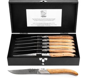 Laguiole style de vie 6 steak knives oak stonewash Laguiole style de vie 6 steak knives oak stonewash