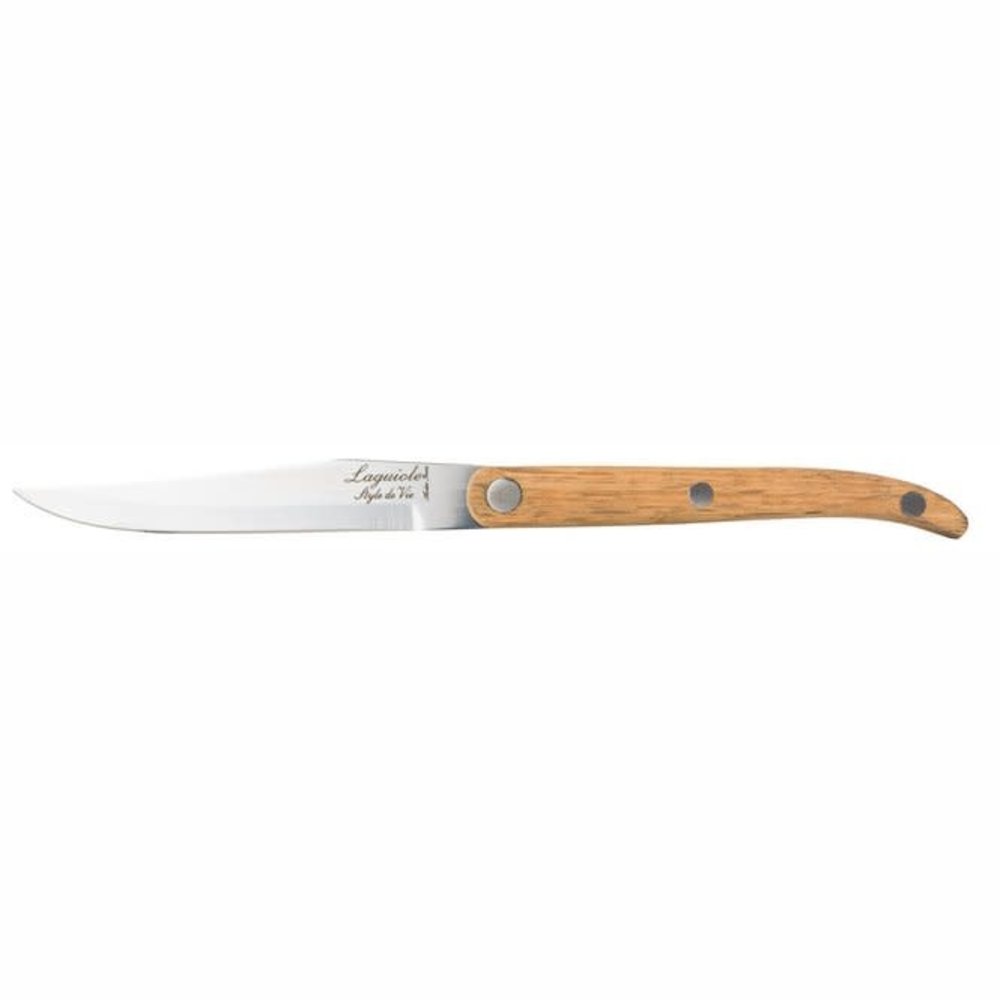 Laguiole style de vie Laguiole Innovation set of 6 steak knives with oak handles