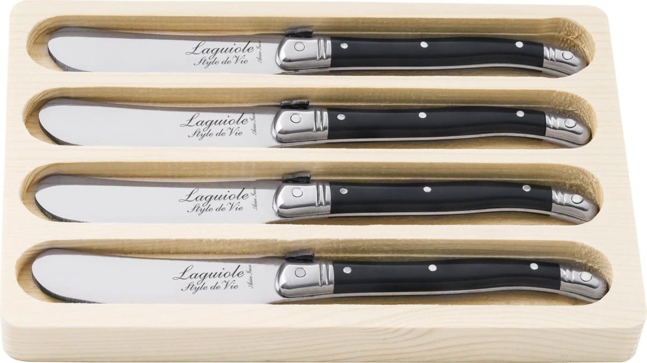 Laguiole style de vie Set of 4 butter knives with black handle Laguiole style de vie Set of 4 butter knives with black handle