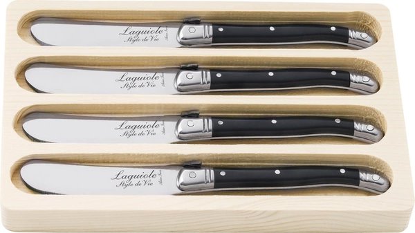 Laguiole style de vie Set of 4 butter knives with black handle Laguiole style de vie Set of 4 butter knives with black handle