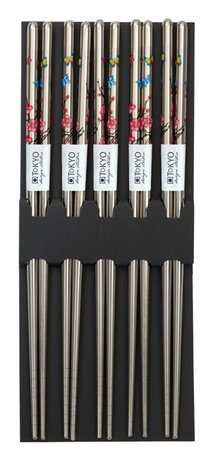 Tokyo Design Studio 5 sets of stainless steel chopsticks Sakura Tokyo Design Studio 5 sets of stainless steel chopsticks Sakura