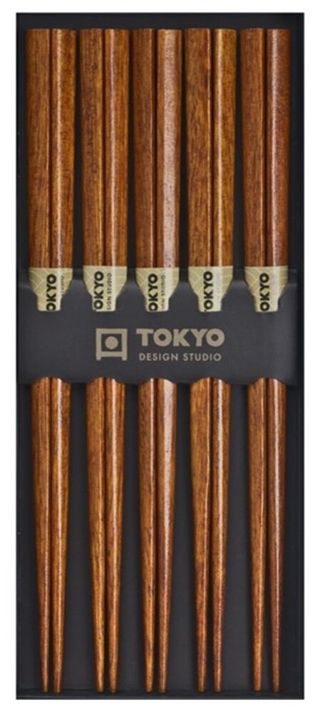 Tokyo Design Studio 5 chopsticks sets dark wood