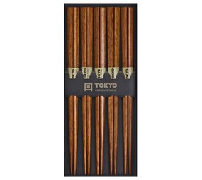 Tokyo Design Studio 5 paar eetstokjes donker hout