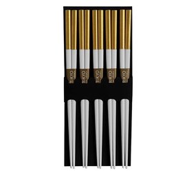 Tokyo Design Studio 5 sets of chopsticks white / gold