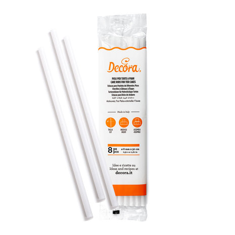 Decora 8 cake rods for tier cakes 30cm 8mm Decora 8 cake rods for tier cakes 30cm 8mm