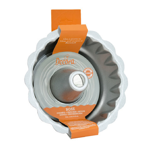 Decora bakvorm roos 20cm met antikleeflaag Decora bakvorm roos 20cm met antikleeflaag