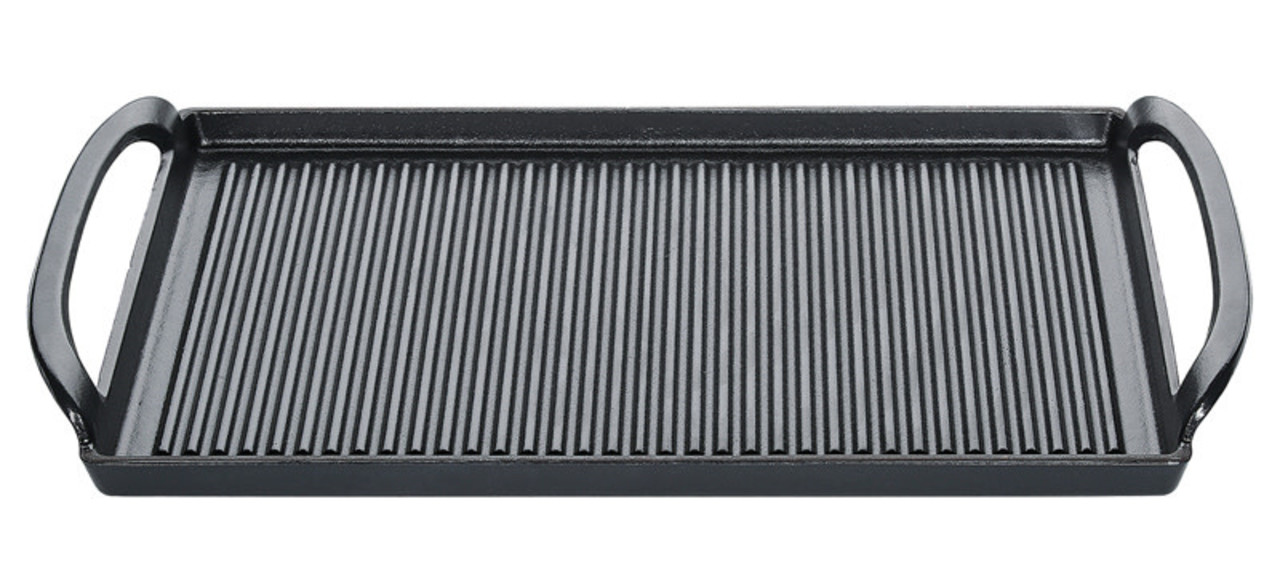 Küchenprofi Geëmailleerd gietijzeren grillplaat 38x23cm zwart