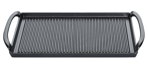 Küchenprofi Geëmailleerd gietijzeren grillplaat 38x23cm zwart