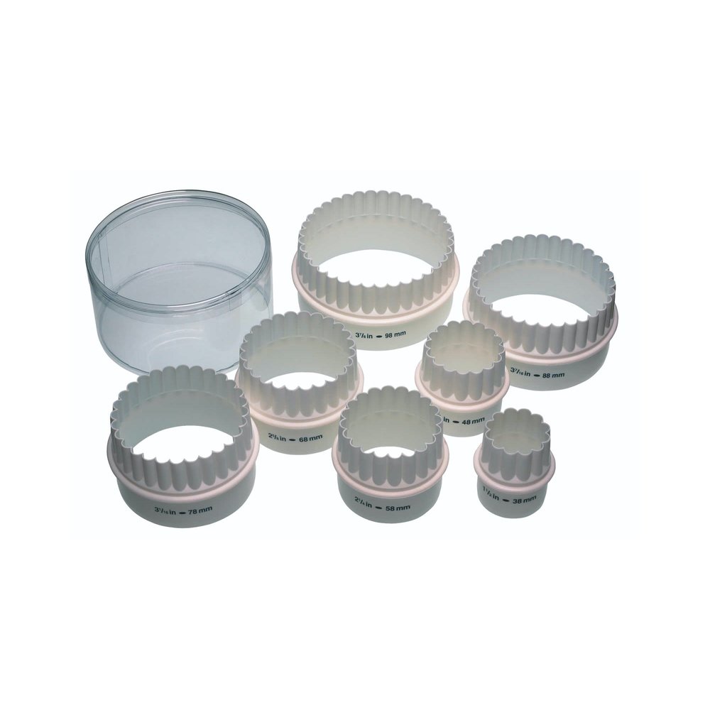 Kitchencraft Set kunststof ronde uitstekers met gladde en gekartelde kant