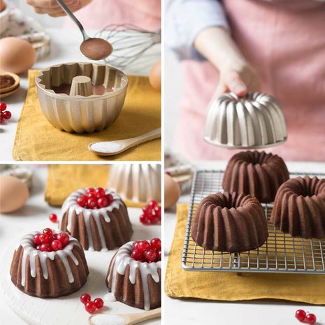 Decora Die-cast aluminum non-stick mini cake mold, Carol design, ⌀10 x 5 cm Decora Die-cast aluminum non-stick mini cake mold, Carol design, ⌀10 x 5 cm