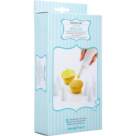 Kitchencraft Spuitmondjesset kunststof 9-delig Kitchencraft Spuitmondjesset kunststof 9-delig