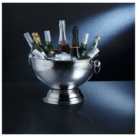 BarCraft Champagne cooler hammered stainless steel 40cm BarCraft Champagne cooler hammered stainless steel 40cm