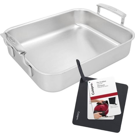 Demeyere Specialties 5 roasting pan 32x26,5cm with free Cuisipro pot holders