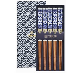 Tokyo Design Studio 5 sets of chopsticks Wave Blue
