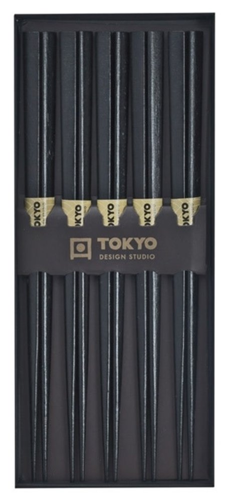 Tokyo Design Studio 5 sets of black wooden chopsticks