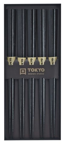 Tokyo Design Studio 5 sets of black wooden chopsticks