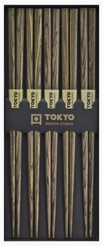 Tokyo Design Studio 5 paar eetstokjes houtnerf