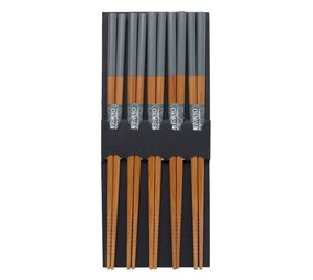 Tokyo Design Studio 5 paar eetstokjes hout/grijs