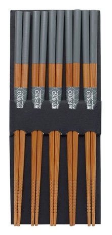 Tokyo Design Studio 5 sets of wooden chopsticks grey