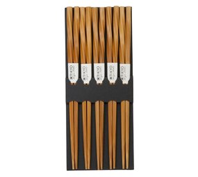Tokyo Design Studio 5 sets of brown twisted chopsticks