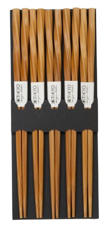 Tokyo Design Studio 5 sets of brown twisted chopsticks Tokyo Design Studio 5 sets of brown twisted chopsticks