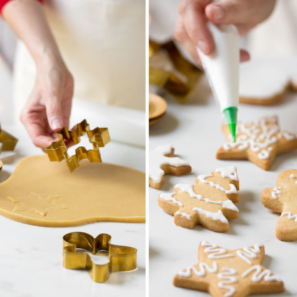 Decora Set van 5 goudkleurige metalen kerst-uitstekers