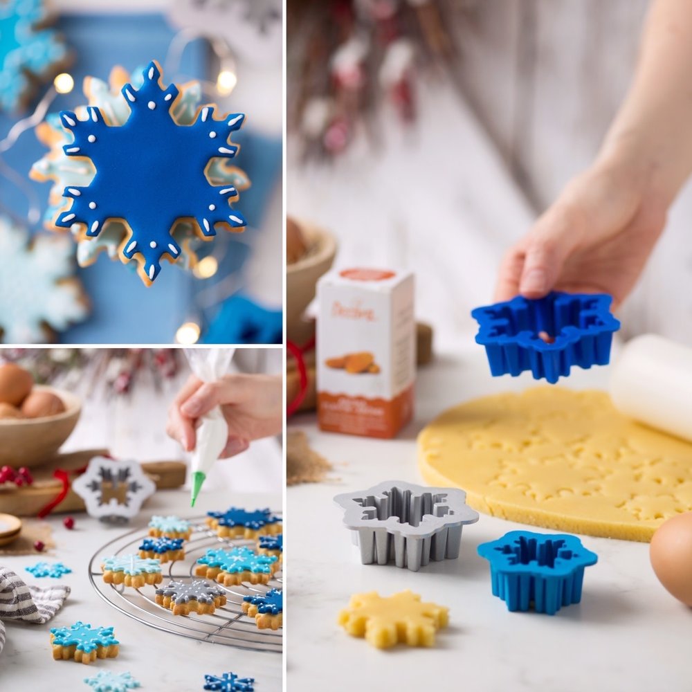 Decora 3 ice crystal snow flake cookie cutters Decora 3 ice crystal snow flake cookie cutters