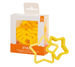 Decora 5 uitsteekvormen ster 2-10cm Decora 5 uitsteekvormen ster 2-10cm
