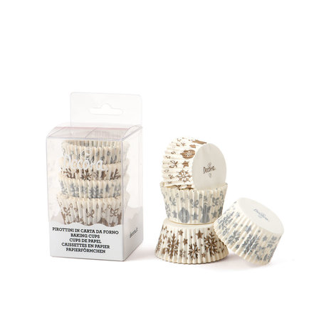 Decora Papieren bakvormpjes met goud- en zilverkleurige sterren, ⌀50 x 32 mm, 36 stuks