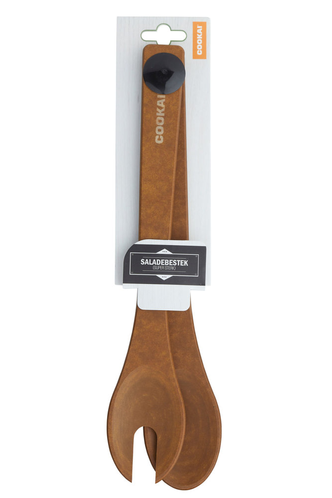 Pressed wood fiber salad servers Pressed wood fiber salad servers