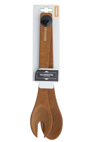 Pressed wood fiber salad servers Pressed wood fiber salad servers